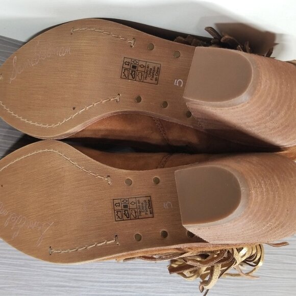 Sam Edelman Louie Bootie, Cognac Suede, Womens Size 5 M / 35 - Picture 11 of 12